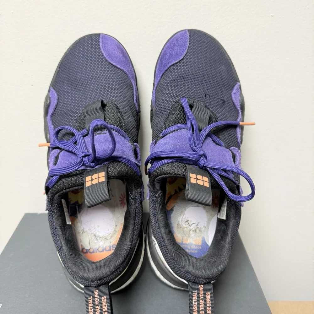 Adidas Trae Young 1 Basketball Men Size 8‎ Purple Black Good CNY Floral GZ4627